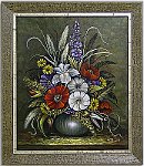 Blumen-Bouquet  Maße mit Rahmen: Breite 62 cm / Höhe 78 cm; Altmeisterlich